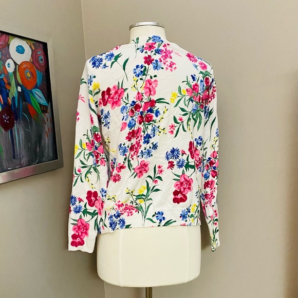 Karen Scott Floral Cardigan Size L - Picture 3 of 4